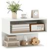 COSTWAY Comodino da Parete Salvaspazio, 50 x 30 x 36,5 cm (Bianco) | Comodino Sospeso Moderna in Legno con 2 Ripiani Aperti per Camera da Letto, Soggiorno, Ingresso e Studio