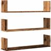 vidaXL Mensole a Parete 3pz Legno Antico 80x18x18 cm in Truciolato
