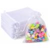 G2PLUS 50PCS Sacchetti Organza Bianco,10x15CM Sacchetti Organza Regalo | Sacchettini Confetti con Coulisse per Matrimonio,Compleanni,Caramella Gioielli e Comunioni