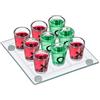 Relaxdays Tris Alcolico per Adulti, 2 Persone, 9 Bicchierini, Gioco per Addii al Celibato e Nubilato, Divertente Drinking Game, Trasparente