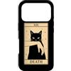 Death Tarot Card Black Cat Witchy Hallow Custodia per iPhone 17 Pro Tarocchi Gatto Nero Morte Stregoneria Halloween Gatto Tarocchi