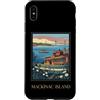 Mackinac Island Travel Art Studio Custodia per iPhone XS Max Mackinac Island Michigan Grandi Laghi Vintage Retro Art