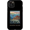 Mackinac Island Travel Art Studio Custodia per iPhone 11 Pro Mackinac Island Michigan Grandi Laghi Vintage Retro Art