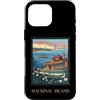 Mackinac Island Travel Art Studio Custodia per iPhone 16 Pro Max Mackinac Island Michigan Grandi Laghi Vintage Retro Art