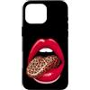 Red Lips Leopard Tongue Vintage Wild Fas Custodia per iPhone 16 Pro Max Stampa grafica retrò con labbra rosse e lingua leopardata