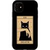 Death Tarot Card Black Cat Witchy Hallow Custodia per iPhone 11 Tarocchi Gatto Nero Morte Stregoneria Halloween Gatto Tarocchi