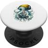 Jellyfish Gamer Ocean Life Jellyfish Gamer Ocean Gaming Cuffie Marine Sea Creature PopSockets PopGrip Adesivo