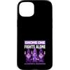 Alzheimer's Awareness Purple Ribbon Appa Custodia per iPhone 15 Plus Lo gnomo uno combatte la consapevolezza dell'Alzheimer da solo