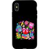 Happy Pencil Club Custodia per iPhone X/XS Cute Back to School Apple Zaino Matita Libri Forniture