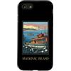 Mackinac Island Travel Art Studio Custodia per iPhone SE (2020) / 7/8 Mackinac Island Michigan Grandi Laghi Vintage Retro Art
