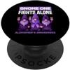 Alzheimer's Awareness Purple Ribbon Appa Lo gnomo uno combatte la consapevolezza dell'Alzheimer da solo PopSockets PopGrip Adesivo