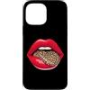 Red Lips Leopard Tongue Wild Animal Fash Custodia per iPhone 13 Pro Max Stampa grafica retrò con labbra rosse e lingua leopardata