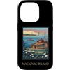 Mackinac Island Travel Art Studio Custodia per iPhone 14 Pro Mackinac Island Michigan Grandi Laghi Vintage Retro Art