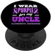 Alzheimer's Awareness Purple Ribbon Appa Indosso il viola per la consapevolezza di mio zio Alzheimer PopSockets PopGrip Adesivo