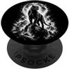 Artistic Wilderness Orgogliosa Panther Ritratto Stile Disegno Artistico Nero Bianco PopSockets PopGrip Adesivo