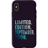 Birthday Gift Limited Edition September Custodia per iPhone X/XS Edizione Limitata Settembre 2008 Retro Vintage 2008