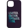 Birthday Gift Limited Edition September Custodia per iPhone 13 Edizione Limitata Settembre 2008 Retro Vintage 2008