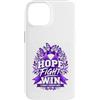 Hope Through Alzheimers Awareness Custodia per iPhone 14 Hope Fight Win Memory Support Alzheimer Consapevolezza Viola
