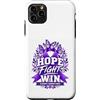 Hope Through Alzheimers Awareness Custodia per iPhone 11 Pro Max Hope Fight Win Memory Support Alzheimer Consapevolezza Viola