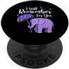 Alzheimer's Awareness Purple Ribbon Appa Remember For You Elefante Nastro Viola Demenza PopSockets PopGrip Adesivo