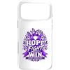 Hope Through Alzheimers Awareness Custodia per iPhone 17 Pro Max Hope Fight Win Memory Support Alzheimer Consapevolezza Viola