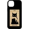 Death Tarot Card Black Cat Witchy Hallow Custodia per iPhone 14 Plus Tarocchi Gatto Nero Morte Stregoneria Halloween Gatto Tarocchi