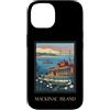 Mackinac Island Travel Art Studio Custodia per iPhone 14 Mackinac Island Michigan Grandi Laghi Vintage Retro Art