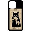 Death Tarot Card Black Cat Witchy Hallow Custodia per iPhone 13 Pro Max Tarocchi Gatto Nero Morte Stregoneria Halloween Gatto Tarocchi