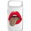 Red Lips Leopard Tongue Vintage Animal D Custodia per iPhone Air Stampa grafica retrò con labbra rosse leopardate e lingua