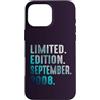 Birthday Gift Limited Edition September Custodia per iPhone 16 Pro Max Edizione Limitata Settembre 2008 Retro Vintage 2008