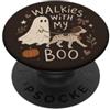 Cute Ghost Halloween Divertente Halloween Dog Walk Ghost Pumpkin Boo PopSockets PopGrip Adesivo