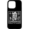 Desert Merch Sardinia Italy Shop Custodia per iPhone 15 Pro Max Stampa xilografica mappa della Sardegna Italia