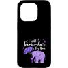 Alzheimer's Awareness Purple Ribbon Appa Custodia per iPhone 15 Pro Remember For You Elefante Nastro Viola Demenza