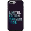Birthday Gift Limited Edition September Custodia per iPhone 7 Plus/8 Plus Edizione Limitata Settembre 2008 Retro Vintage 2008