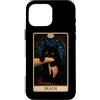 Death Tarot Card Black Cat Witchy Hallow Custodia per iPhone 16 Pro Max Tarocchi Gatto Nero Morte Gatto Strega Gothic Tarocchi Arte