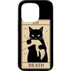 Death Tarot Card Black Cat Witchy Hallow Custodia per iPhone 15 Pro Tarocchi Gatto Nero Morte Stregoneria Halloween Gatto Tarocchi