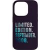 Birthday Gift Limited Edition September Custodia per iPhone 14 Pro Edizione Limitata Settembre 2008 Retro Vintage 2008