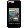Mackinac Island Travel Art Studio Custodia per iPhone 7 Plus/8 Plus Mackinac Island Michigan Grandi Laghi Vintage Retro Art