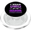 Alzheimer's Awareness Purple Ribbon Appa Indosso il viola per la consapevolezza di mio nonno Alzheimer PopSockets PopGrip per MagSafe