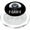 Black Crazy Crow Gothic Moon Halloween A F-Caw-F Corvo Nero Uccello Nero Divertente Corvo F-Caw-F PopSockets PopGrip per MagSafe