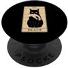 Death Tarot Card Black Cat Witchy Hallow Tarocchi Gatto Nero Morte Stregoneria Halloween Gatto Tarocchi PopSockets PopGrip Adesivo