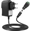 Snugloo Alimentatore 12 V 2 A 24 W, trasformatore AC 100-240 V 50/60 Hz Adattatore universale con 5,5 x 2,1 mm DC Connettore, spina EU caricabatterie per strisce LED, telecamera CCTV, TV Box, Router, Monitor