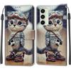 KENHONER Custodia per Samsung Galaxy S24 FE 5G, gatto | Portafoglio Pelle PU, Magnetica, Resistente Agli Urti, Scomparto Carte Credito, Pieghevole, Flip Libro, Motivo