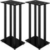 vidaXL Pedane per Casse 2pz Nero Vetro Temperato Design a 4 Pilastri