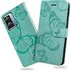 DENDICO Cover per Oppo A57S 4G/ Oppo A77 5G / Oppo A57 4G, Portafoglio Custodia in PU Pelle per Oppo A57S 4G/ Oppo A77 5G / Oppo A57 4G, Antiurto Cover a Libro con Slot per Carte, Verde