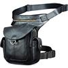 Le'aokuu Borsa a tracolla per coscia da uomo in pelle genuina da viaggio in vera pelle tattica da viaggio per uomo 9938 (9938 A2 Nero)