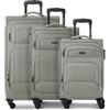 SMARTBOX Edizione 04 new3, tortora grigio, 3-Set, Trolley morbido con ruote girevoli