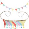 SUBTAVIK, 10 pezzi di bandierine in tessuto con nappe, 3,15 m, multicolore, per camerette, feste, giardini e matrimoni