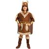 My Other Me - Costume vichinga bambina taglia 7-9 anni per bambini marrone | Include abito con mantello e dettagli in pelo sintetico, cintura e polsini dorati, copristivali ed elmo con corna dorate