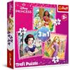 Trefl - Disney bellissimi fiori - Puzzle 3 in 1, 3 motivi, da 20 a 50 pezzi - Diversi livelli di difficoltà, intrattenimento, multi-fabric
